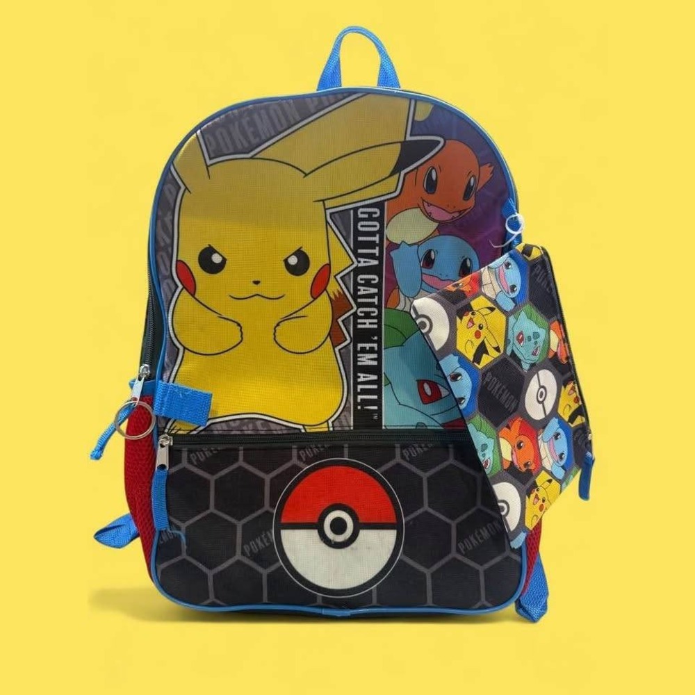BioWorld Kids Pokemon Pikachu‎ "Gotta Catch Em' All" Backpack and Pouch